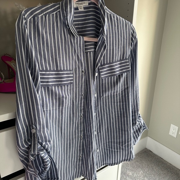 Beachlunchlounge Blue Striped Blouse - Picture 2 of 3